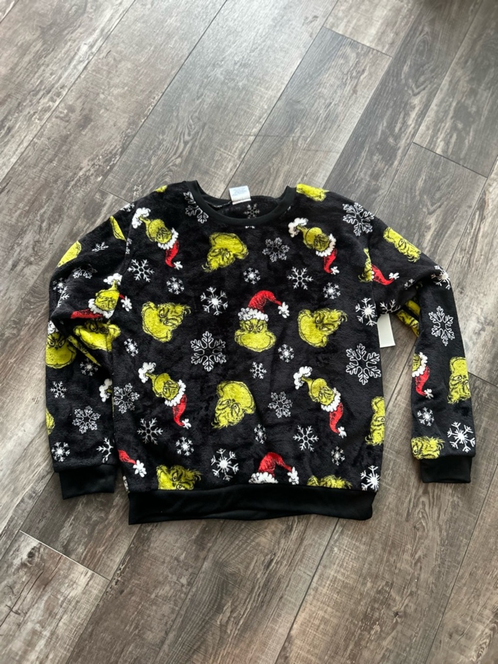 Black Grinch Plush Holiday Sweatshirt. B1